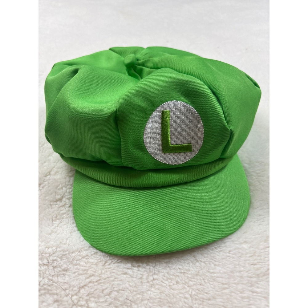 Nintendo Super Mario Bros Luigi Cosplay Hat Green Newsboy Cap Costume Accessory